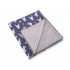 Wendedecke doppelseitig mit Pompoms (mit Minky) - blaue Hasen