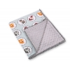 Wendedecke doppelseitig mit Pompoms (mit Minky) - Minze Tierchen