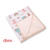 Wendedecke doppelseitig mit Pompons - Füchse beige