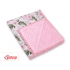 Wendedecke doppelseitig mit Pompons - rosa Blüten