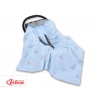 Wendedecke für Kindersitz - blaue Hasen