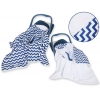 Einschlagdecke für Kindersitz - Chevron duneklblau
