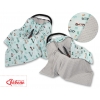 Wendedecke für Kindersitz - minze Hasen/grau
