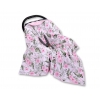 Wendedecke für Kindersitz - rosa Blüten