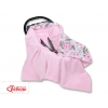 Wendedecke für Kindersitz - rosa Blüten