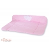 Wickelauflage auf Wickeltisch - Hängende Herzen rosa gestreift