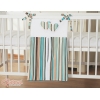 Windelntasche für Babybett - Hängende Herzen braun gestreift