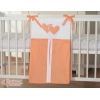Windelntasche für Babybett - Hängende Herzen orange