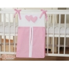 Windelntasche für Babybett - Hängende Herzen rosa