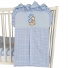 Windelntasche für Babybett Blau