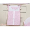 Windeltasche für Babybett - Hängende Herzen rosa kariert