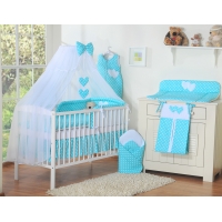 Babybett Bettwäsche Bettset 7-tlg mit Moskitonetz