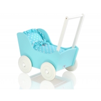 Türkis Holzpuppenwagen