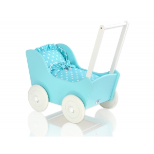 Türkis Holzpuppenwagen