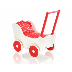 Puppenwagen Holz Rot