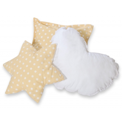 3tlg Kissen-Set - Beige-Punktemuster