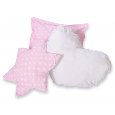 3tlg Kissen-Set - Rosa-Punktemuster