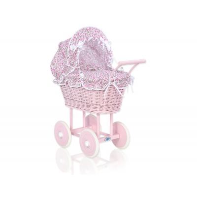 Altrosa Vintage Puppenwagen Bettwäsche rosa Blümchen nr 81699-533