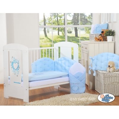 Baby Bettwäsche 100x135 90x120 Set für Babybett 3-tlg - Chic hell blau