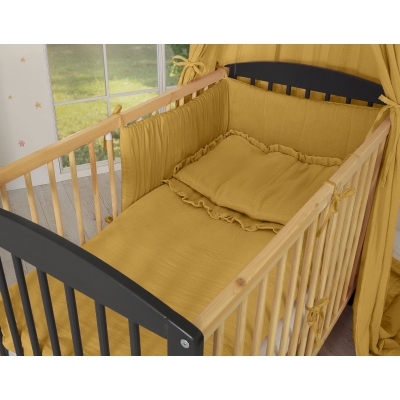 Baby Bettwäsche Set MUSSELIN 3-tlg - honiggelb
