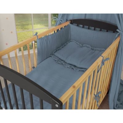 Baby Bettwäsche Set MUSSELIN 3-tlg - pastellblau