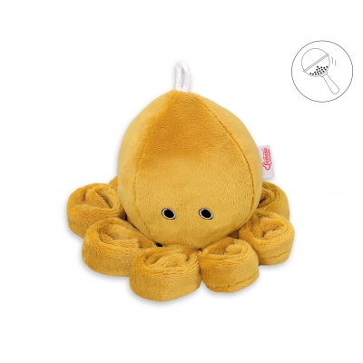 Baby Kuscheltier Krake mit Rassel - honiggelb