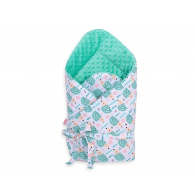 Babyhörnchen aus Minky Stoff mit Schleife - Igel mint