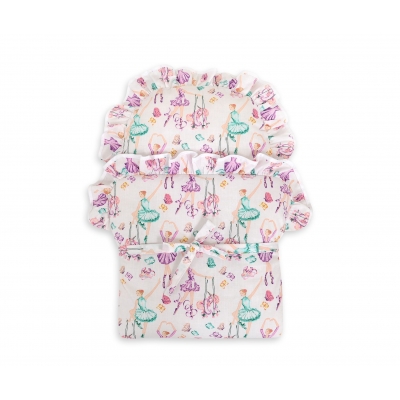 Baby-Puppen-Wickeltuch - Ballerinen lila