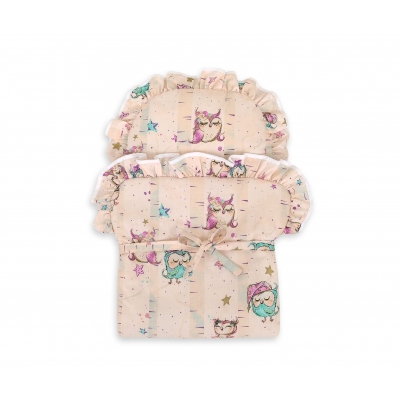 Baby-Puppen-Wickeltuch - Eulen creme