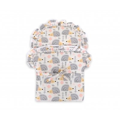 Baby-Puppen-Wickeltuch - Igel grau