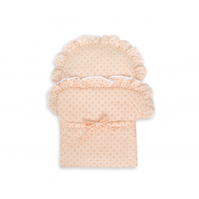 Baby-Puppen-Wickeltuch - Rosette pfirsich