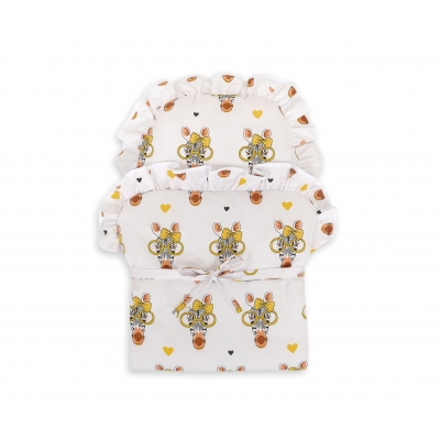 Baby-Puppen-Wickeltuch - Zebra gelb