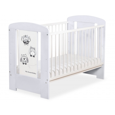 Babybett 120x60cm Grau Eulen 5017-06-430