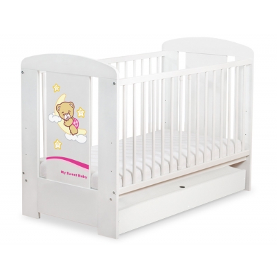 Babybett 120x60cm Gute Nacht mit Schublade STANDARD 65