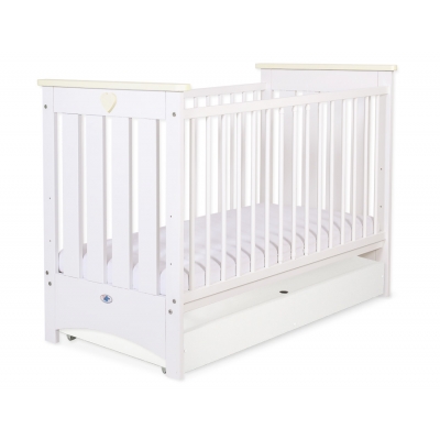 Babybett 120x60cm Lorenzo III weiß/creme mit Schublade STANDARD