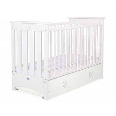 Babybett 120x60cm Lorenzo III weiß mit Schublade MAXI