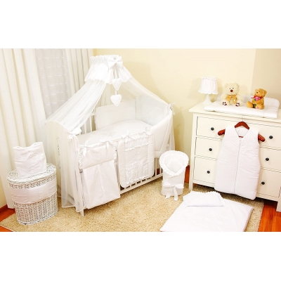 Weiß Bettset für Babybett 70x140 cm