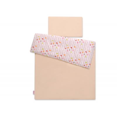 Babybett Bettwäsche Set 2-tlg -  Bäume beige