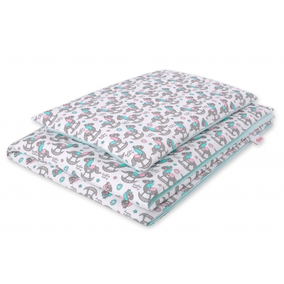 Babybett Bettwäsche Set 2-tlg 100x135cm Mini -  Schaukelpferde