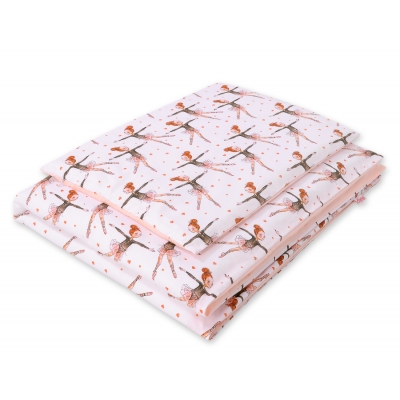 Babybett Bettwäsche Set 2-tlg 100x135cm Mini - Ballerinas rosa