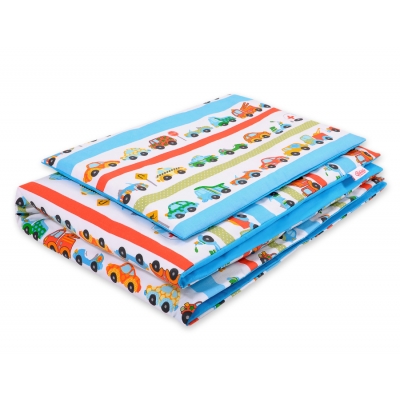 Babybett Bettwäsche Set 2-tlg 100x135cm Mini - blaue Autos