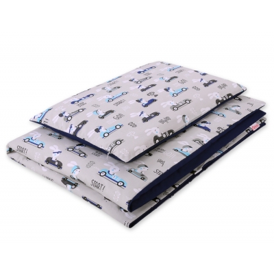 Babybett Bettwäsche Set 2-tlg 100x135cm Mini - grau Hasen