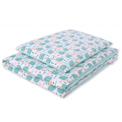 Babybett Bettwäsche Set 2-tlg 100x135cm Mini - Igel minze