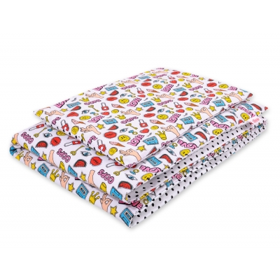 Babybett Bettwäsche Set 2-tlg 100x135cm Mini - love