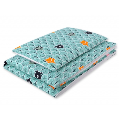 Babybett Bettwäsche Set 2-tlg 100x135cm Mini - minze Baume