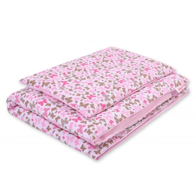 Babybett Bettwäsche Set 2-tlg 100x135cm Mini - rosa Schmetterlinge