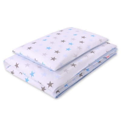 Babybett Bettwäsche Set 2-tlg 100x135cm Mini - Sternen grau-blau