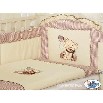 Babybett Bettwäsche Set 2-tlg - Bär mit Schleife braun