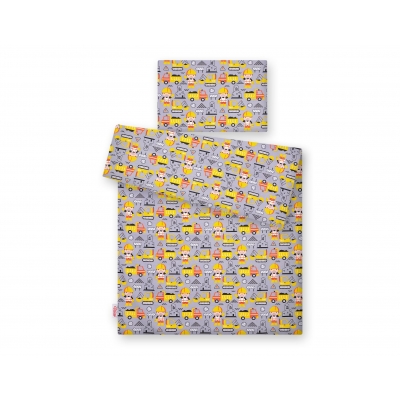 Babybett Bettwäsche Set 2-tlg - Bagger gelb