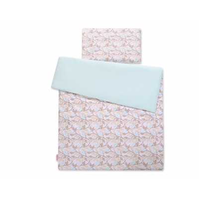 Babybett Bettwäsche Set 2-tlg - beige Blätter